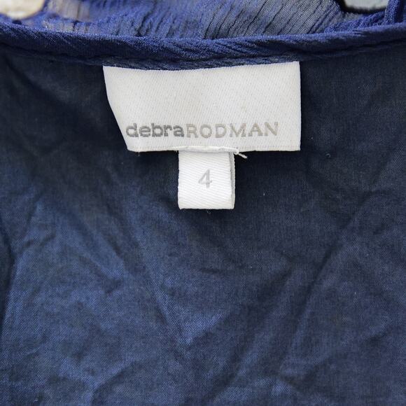 Debra Rodman Vintage Silk Blue Babydoll tea dress size 4 S - Picture 4 of 5